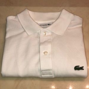 White Lacoste polo. US Size small FR size 3.